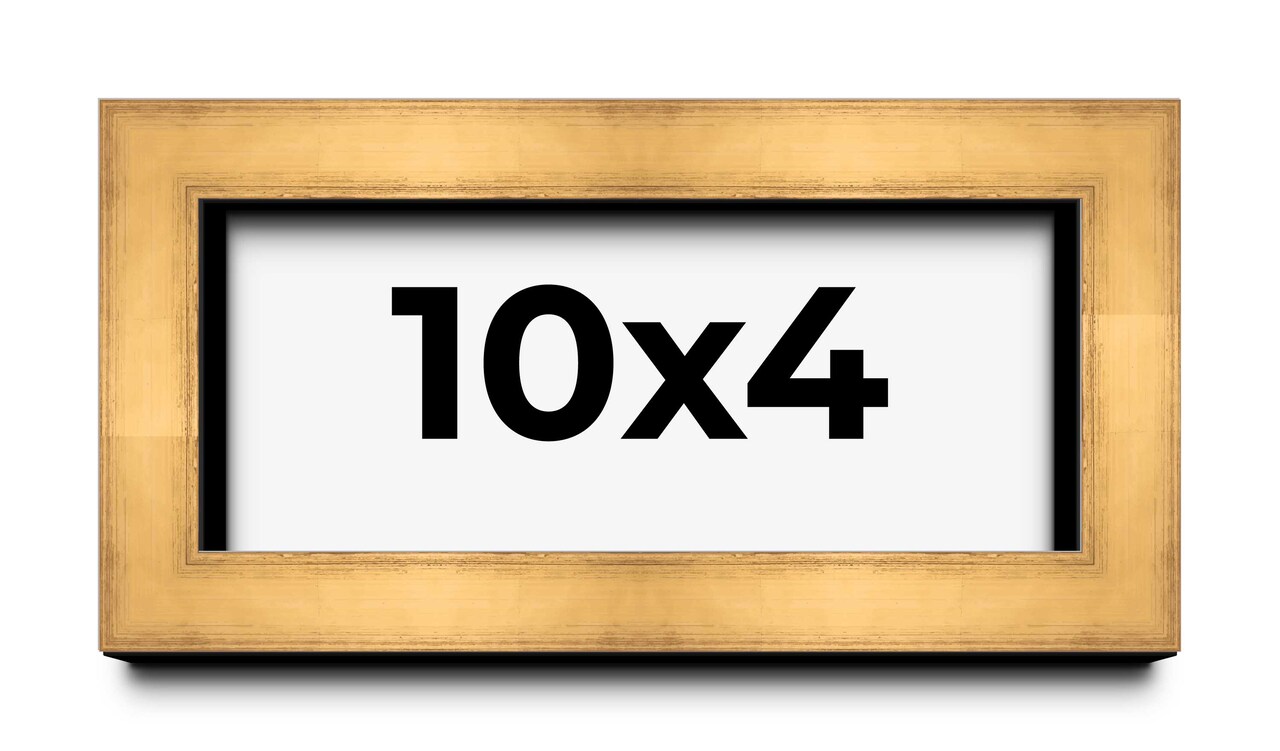 Panoramic Shadow Box 1.5" Depth Gold Picture Frame - UV Acrylic, Backing, Hanging Hardware